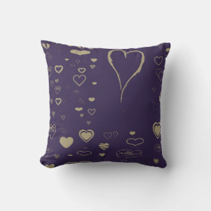 Coussin Coeur mignon moderne violet foncé