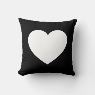 Coussin Coeur - Noir sur blanc