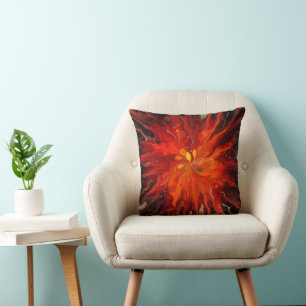 Coussin Cœur Pourpre – Explosion d'Énergie Abstraite Arden