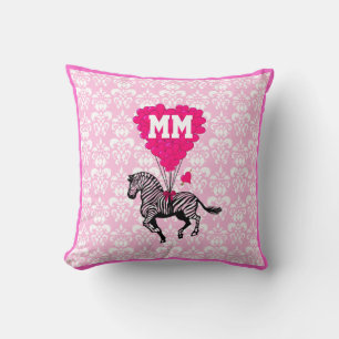 Coussin Coeur rose romantique personnalisé