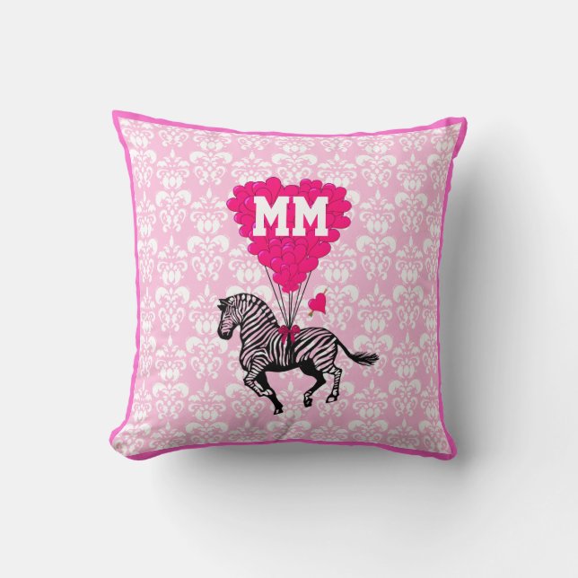 Coussin Coeur rose romantique personnalisé (Recto)