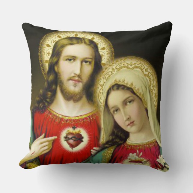 Coussin Coeur sacré de mère Mary de Vierge de Jésus (Recto)