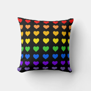 Coussin Coeurs arc-en-ciel