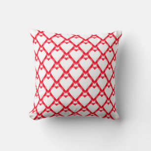 Coussin Coeurs blancs rouges