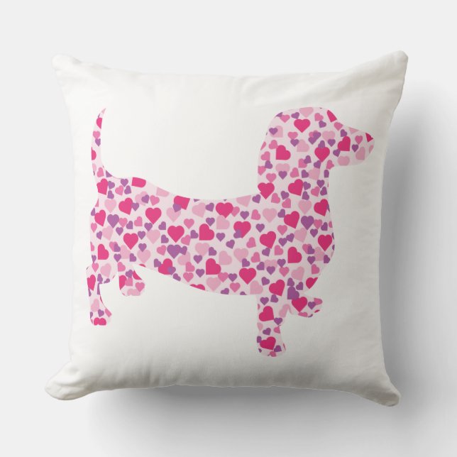Coussin Coeurs Dachshund (Recto)