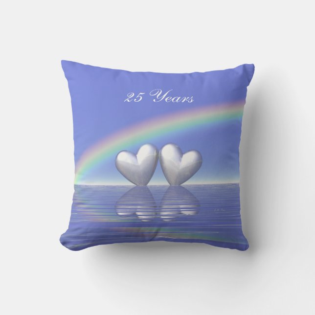 Coussin Coeurs d'argent du 25e anniversaire (Recto)