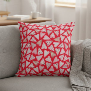 Coussin Cœurs de biscuits de la Saint-Valentin aquarelle 