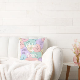 Coussin Coeurs de bonbons personnalisés Saint-Valentin