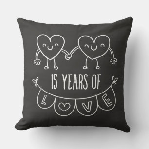 Coussin Coeurs de calèche-cadeaux du 15e anniversaire