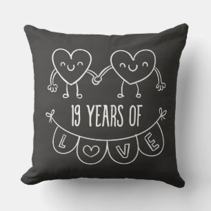 Coussin Coeurs de calèche-cadeaux du 19e anniversaire