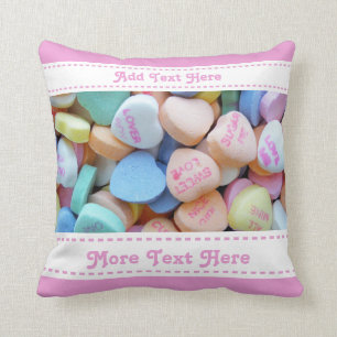 Coussin Coeurs de conversation de bonbons personnalisés