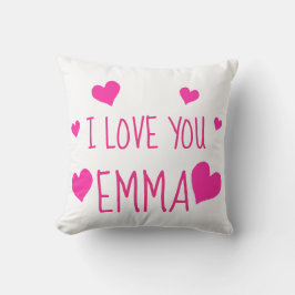 Coussin Coeurs de Valentine personnalisés je t'aime