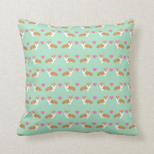 Coussin Coeurs de Valentines de corgi - amour mignon de