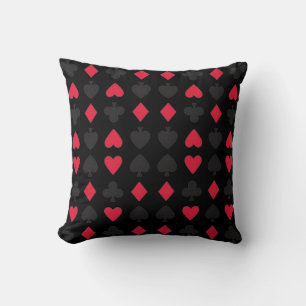Coussin Coeurs Diamants Pique Clubs Jouer Cartes Motif