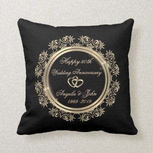 Coussin Cœurs Dorés, Tourbillons 50e Anniversaire de Maria