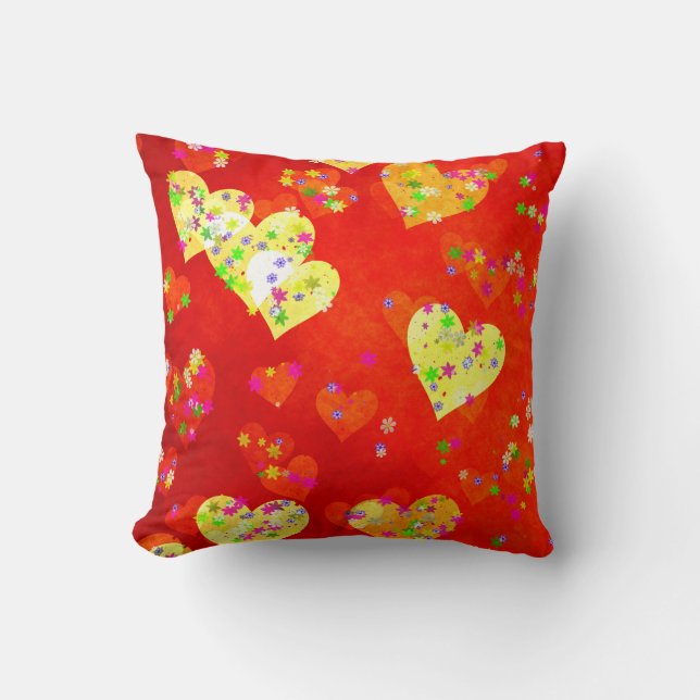 Coussin Cœurs et fleurs (Recto)