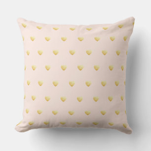 Coussin Cœurs Féminins Rose Pâle Or