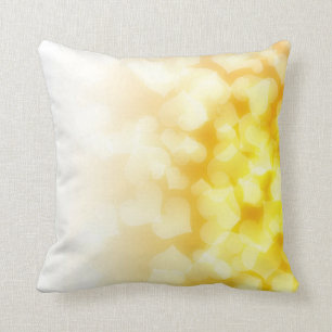 Coussin coeurs jaune et blanc mignon