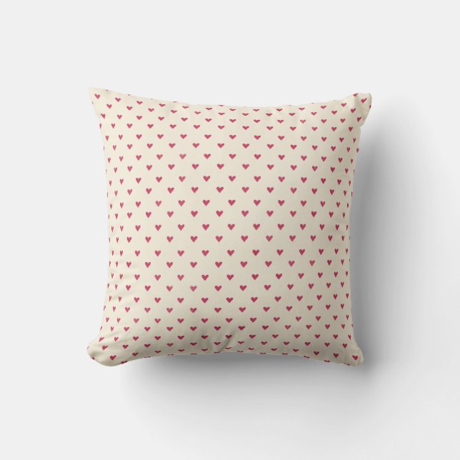 Coussin Coeurs minuscules Petit Coeur Rouge Point Imprimer (Recto)