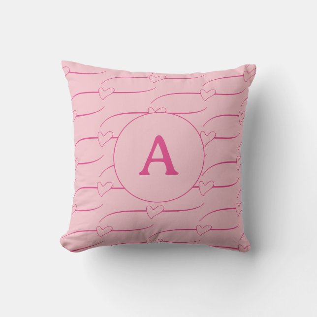 Coussin Coeurs Monogramme moderne (Recto)