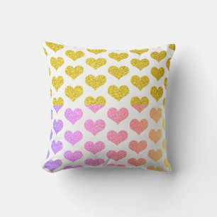 Coussin Cœurs ombrés rose or motifs 2022 Mignon