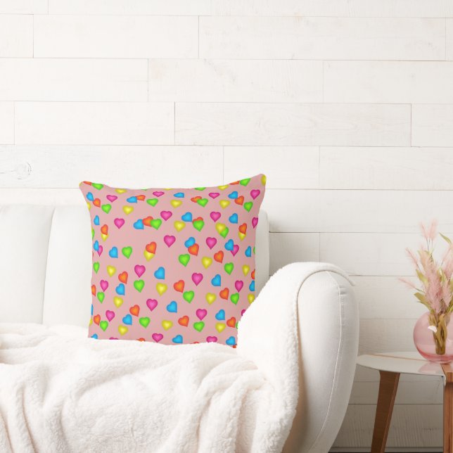 Coussin Coeurs rayonnants Lancer l'oreiller (Canapé)