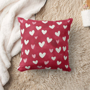 Coussin Cœurs rouges roses blancs