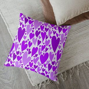 Coussin Coeurs violets super et romantiques Saint-Valentin