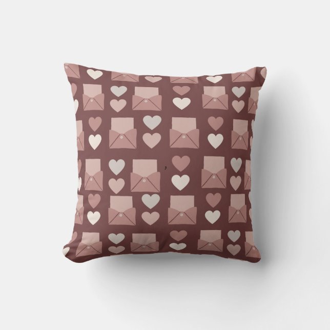 Coussin coeurs volants, enveloppes d'amour (Recto)