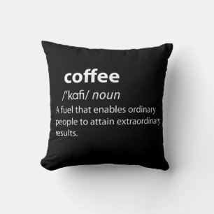 Coussin Coffee Funny Dictionnaire Définition