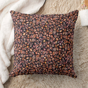 Coussin Coffee Haricots crayon Motif Rustique Brown
