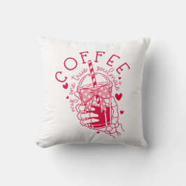 Coussin Coffee My One True Soulmate Red Skeleton Hand