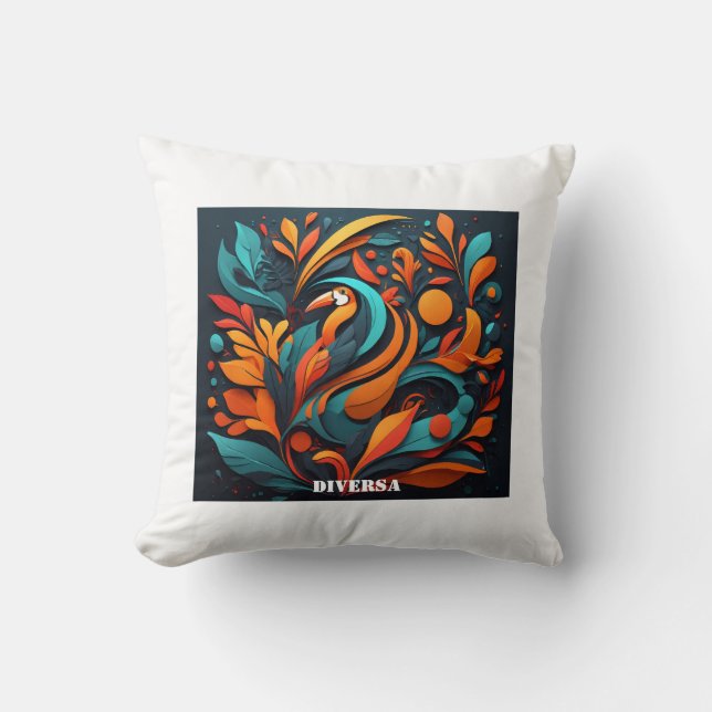 Coussin Cojín Decorativo con Arte Simbólico Biodiversidad (Recto)