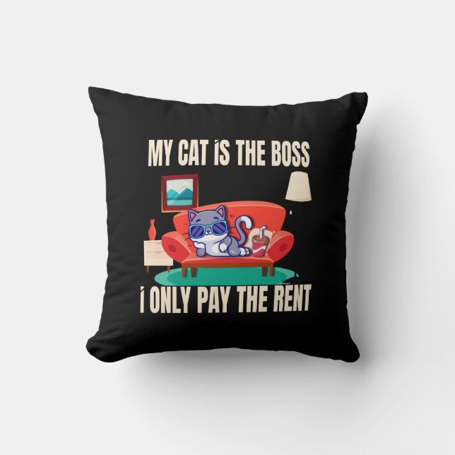 Coussin Cojín Diseño Divertido para Amantes de los Gatos. (Recto)