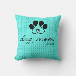 Coussin Cojín dog mom customizable mint green