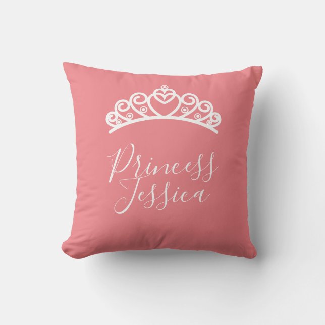 Coussin Cojín Princesa Corona Personalizado (Recto)