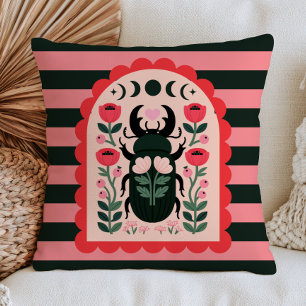 Coussin Coléoptère floral céleste Art populaire Insecte ra