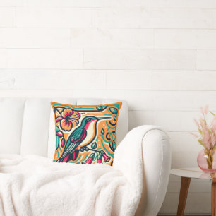 Coussin Colibri Art déco