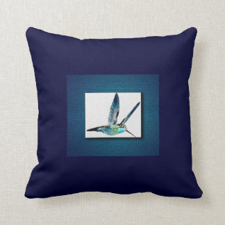 Coussin Colibri bleu
