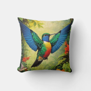 Coussin Colibri Coloré