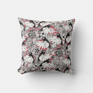 Coussin colibri rouge