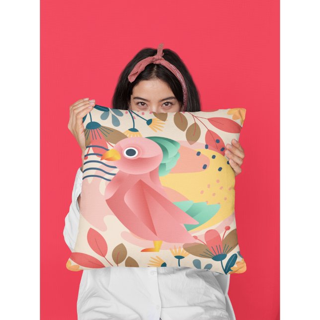 Coussin Colibri Tropical Au Paradis (Créateur téléchargé)