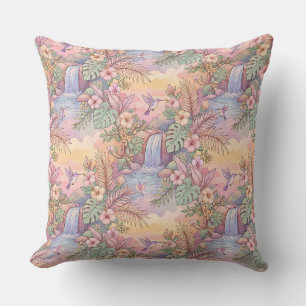 Coussin Colibris Hibiscus Cascade Joie