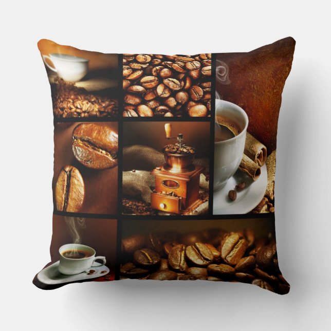 Coussin Collage 2 de café (Recto)