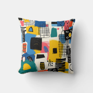 Coussin Collage Abstrait