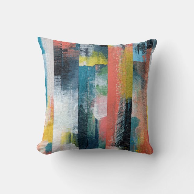 Coussin Collage abstrait coloré.  (Recto)