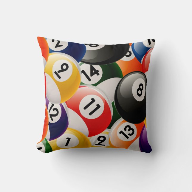 Coussin Collage de boules de billard (Recto)