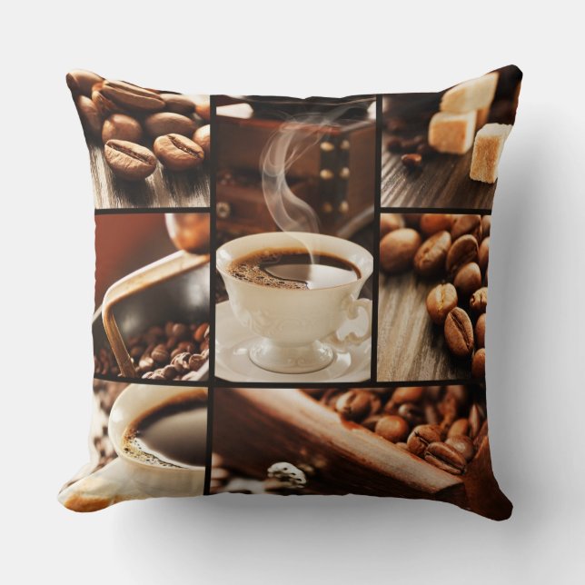 Coussin Collage de café (Recto)
