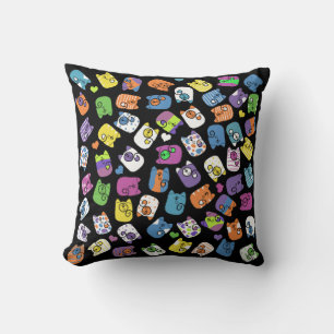 Coussin Collage de chats colorés
