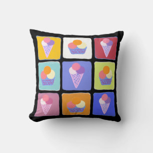 Coussin Collage de glaces colorées